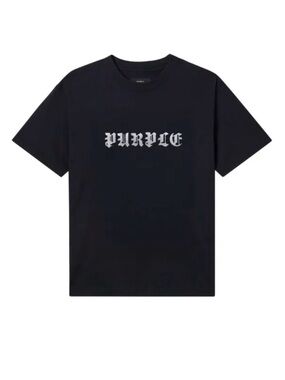 Purple brand Black Logo Crew Neck T-Shirt